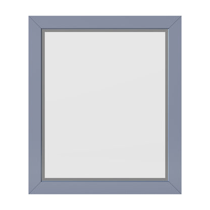 Cade Wood Framed Mirror, 24" W x 28" H, Blue Steel