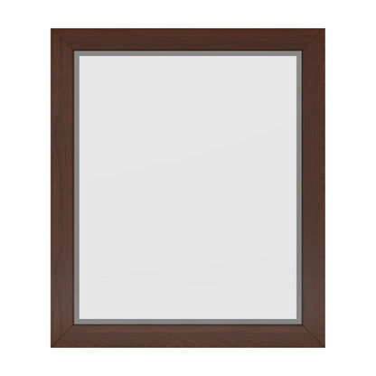 Cade Wood Framed Mirror, 24" W x 28" H, Dark Walnut