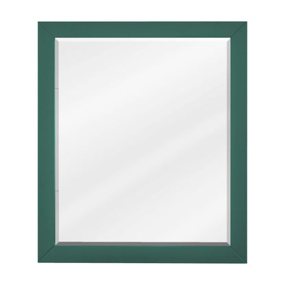 Cade Wood Framed Mirror, 24" W x 28" H, Forest Green