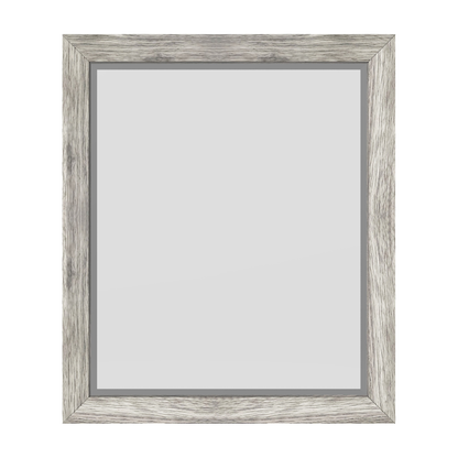 Cade Wood Framed Mirror, 24" W x 28" H, Weathered Grey