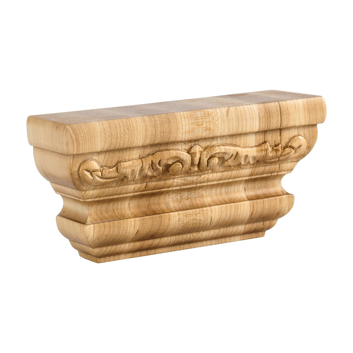 Carved Acanthus Wood Capital, 3" x 6" x 2"