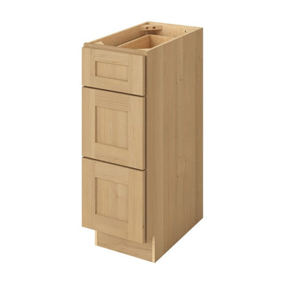 Catalina 12" Three Drawer Base Freestanding Bathroom Vanity Side Cabinet, Sandstone