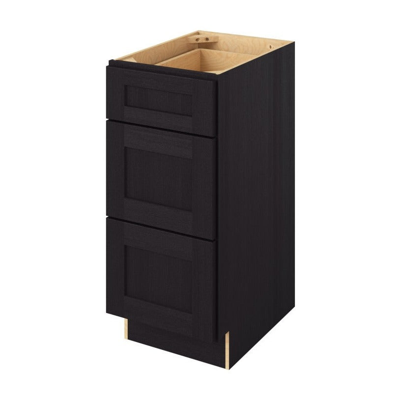 Catalina 15" Three Drawer Base Freestanding Bathroom Vanity Side Cabinet, Espresso