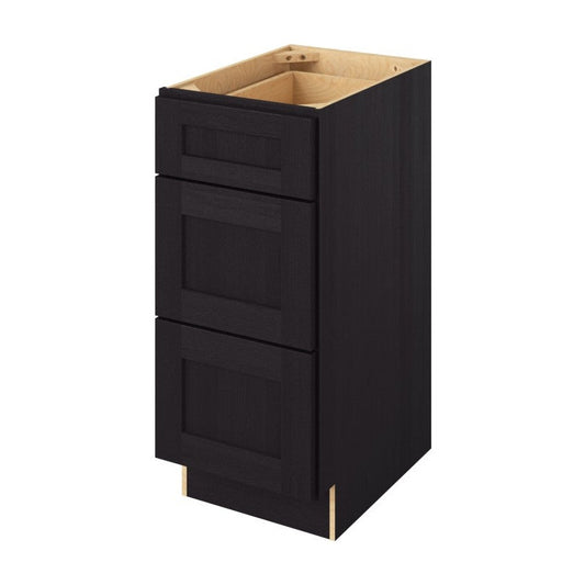 Catalina 15" Three Drawer Base Freestanding Bathroom Vanity Side Cabinet in Espresso
