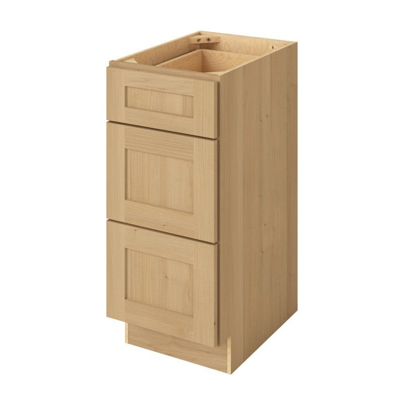 Catalina 15" Three Drawer Base Freestanding Bathroom Vanity Side Cabinet, Sandstone