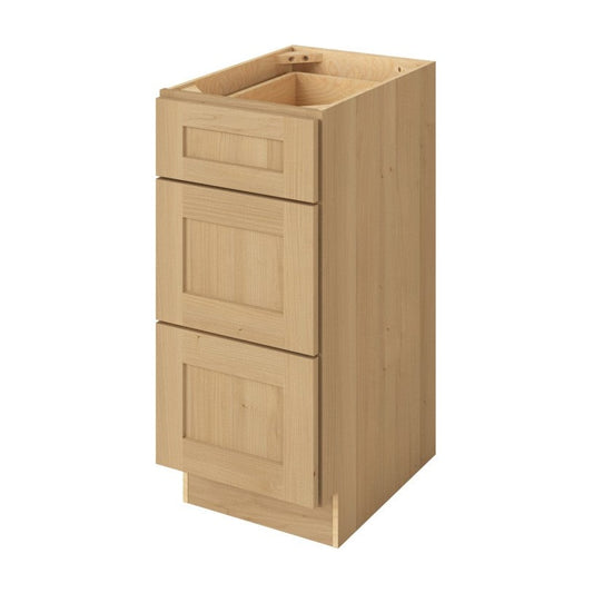 Catalina 15" Three Drawer Base Freestanding Bathroom Vanity Side Cabinet in Sandstone