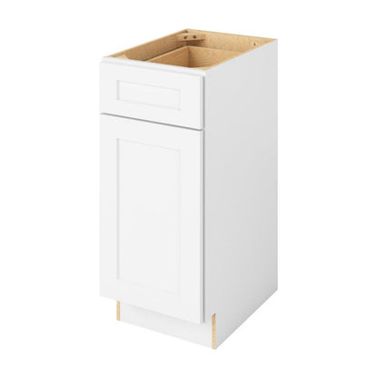 Catalina 15" Freestanding Bathroom Vanity Side Cabinet with Door and Drawer, Polar White