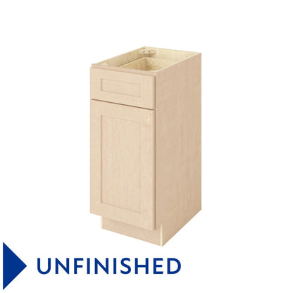 Catalina 15" Freestanding Bathroom Vanity Side Cabinet with Door and Drawer, Unfinished