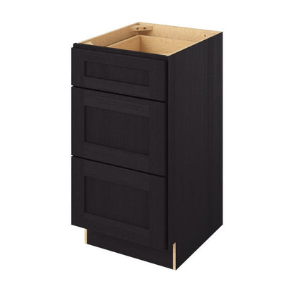 Catalina 18" Three Drawer Base Freestanding Bathroom Vanity Side Cabinet, Espresso