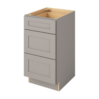 Catalina 18" Three Drawer Base Freestanding Bathroom Vanity Side Cabinet, Pebble Grey