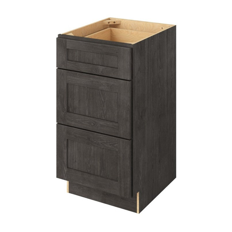 Catalina 18" Three Drawer Base Freestanding Bathroom Vanity Side Cabinet, Slate