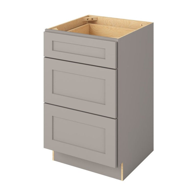 Catalina 21" Three Drawer Base Freestanding Bathroom Vanity Side Cabinet, Pebble Grey