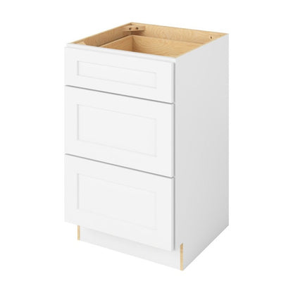 Catalina 21" Three Drawer Base Freestanding Bathroom Vanity Side Cabinet, Polar White