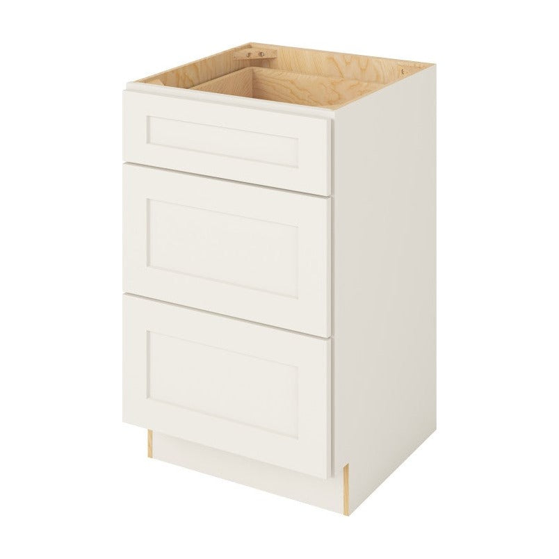 Catalina 21" Three Drawer Base Freestanding Bathroom Vanity Side Cabinet, Shell White