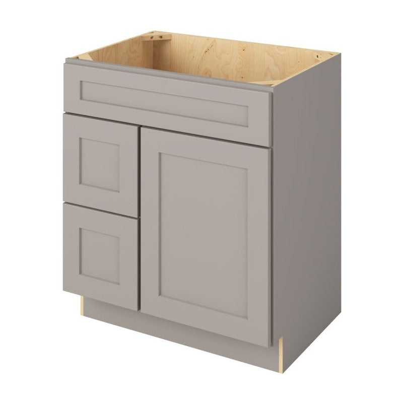 Catalina 30" Sink Base with Left Drawers Freestanding Bathroom Vanity, Pebble Grey