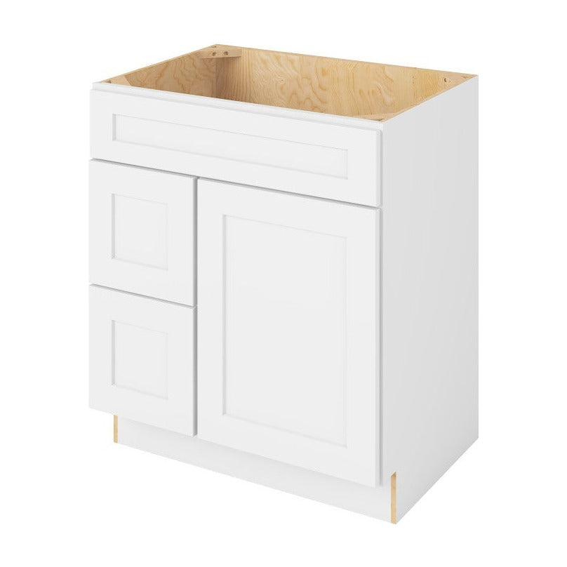 Catalina 30" Sink Base with Left Drawers Freestanding Bathroom Vanity, Polar White