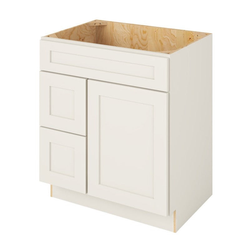 Catalina 30" Sink Base with Left Drawers Freestanding Bathroom Vanity, Shell White