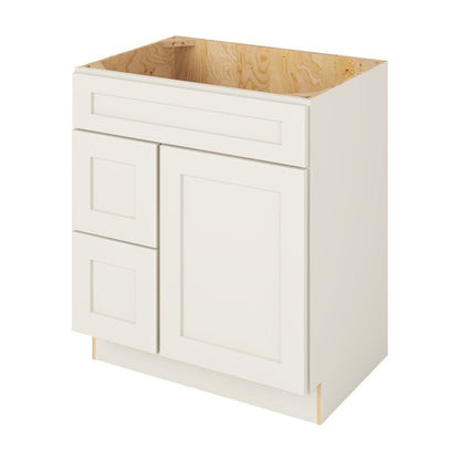 Catalina 30" Sink Base with Left Drawers Freestanding Bathroom Vanity, Shell White