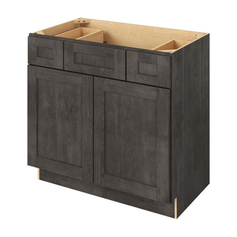 Catalina 36" Single Sink Base with Side Drawers Freestanding Bathroom Vanity, Slate