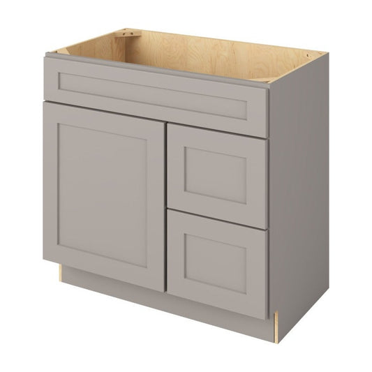 Catalina 36" Sink Base with Right Drawers Freestanding Bathroom Vanity in Pebble Grey