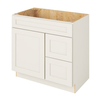 Catalina 36" Sink Base with Right Drawers Freestanding Bathroom Vanity, Shell White