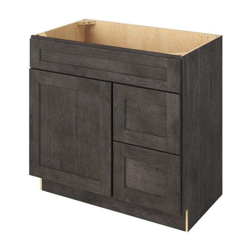 Catalina 36" Sink Base with Right Drawers Freestanding Bathroom Vanity, Slate