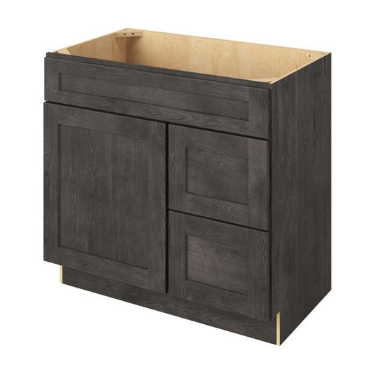 Catalina 36" Sink Base with Right Drawers Freestanding Bathroom Vanity in Slate