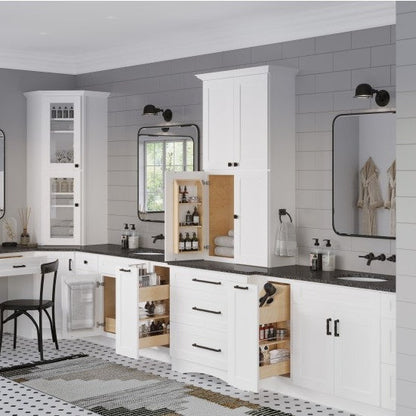 Catalina 42" Single Sink Base with Side Drawers Freestanding Bathroom Vanity, Polar White, view 3