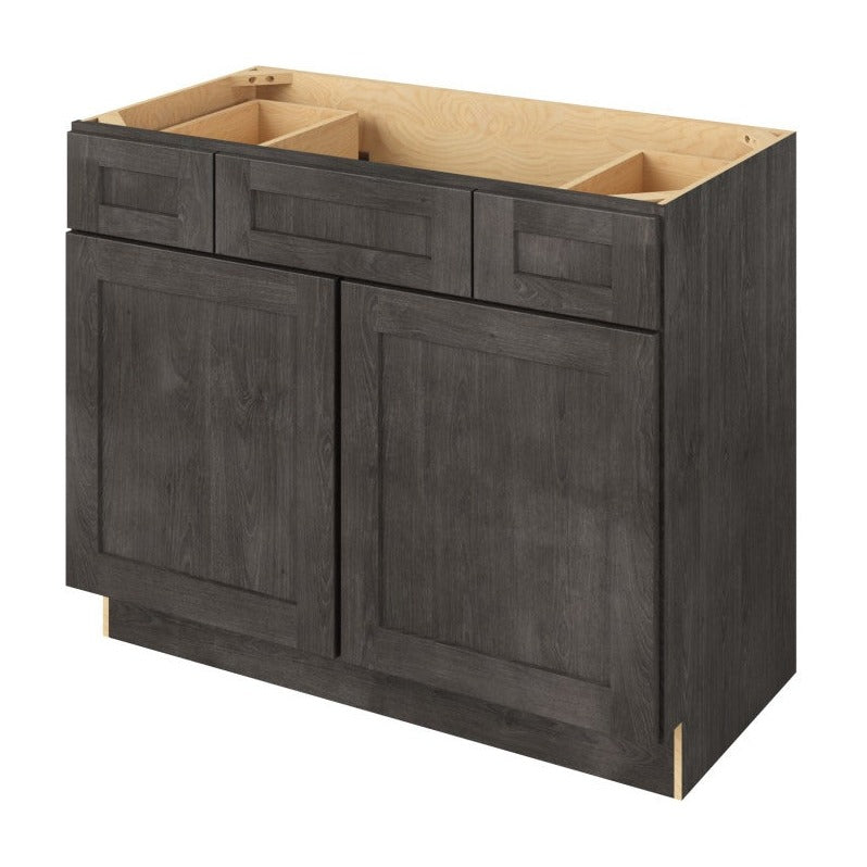 Catalina 42" Single Sink Base with Side Drawers Freestanding Bathroom Vanity, Slate