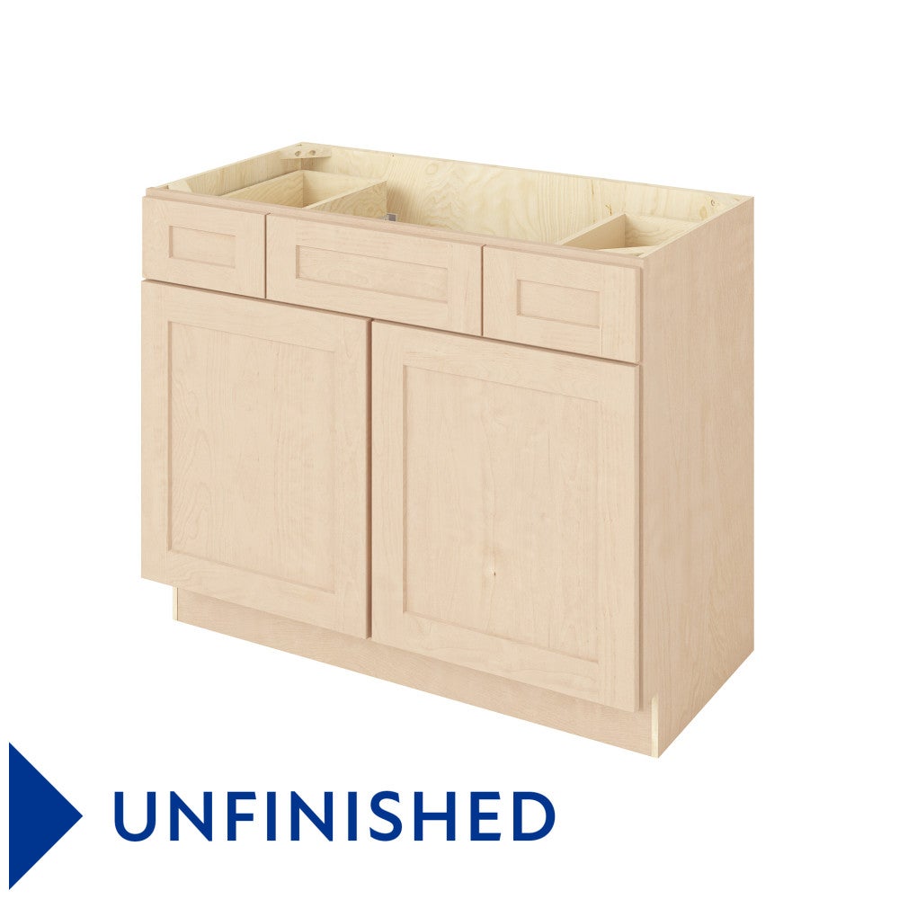 Catalina 42" Single Sink Base with Side Drawers Freestanding Bathroom Vanity, Unfinished