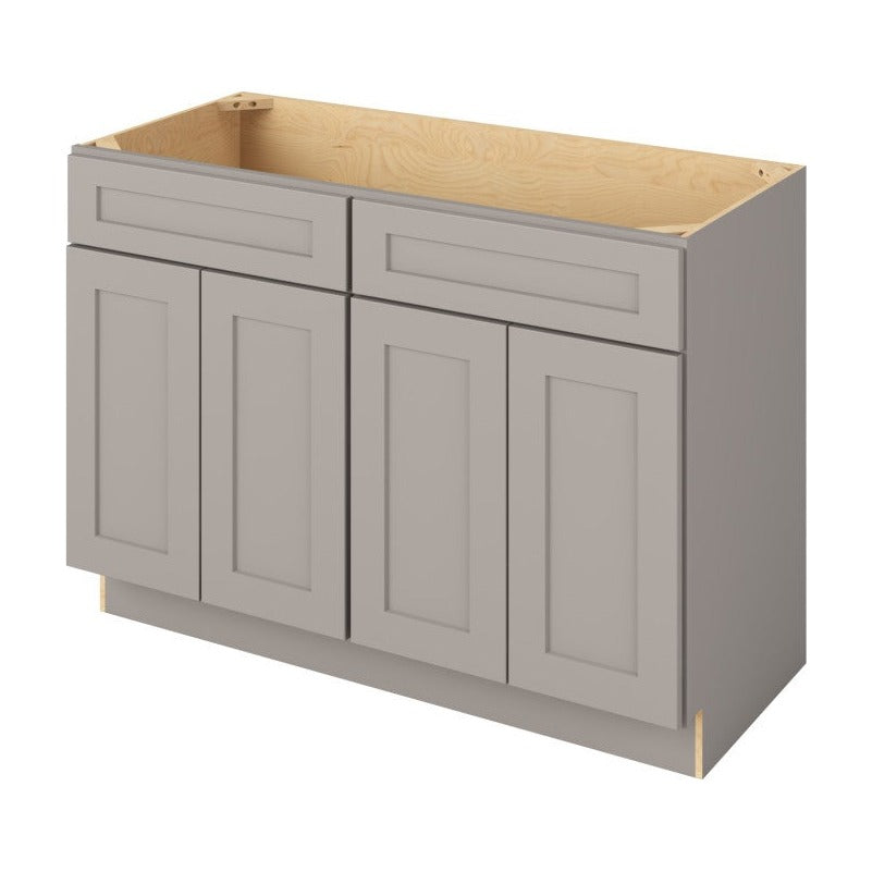Catalina 48" Double Sink Base Freestanding Bathroom Vanity, Pebble Grey