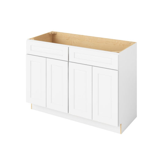 Catalina 48" Double Sink Base Freestanding Bathroom Vanity, Polar White