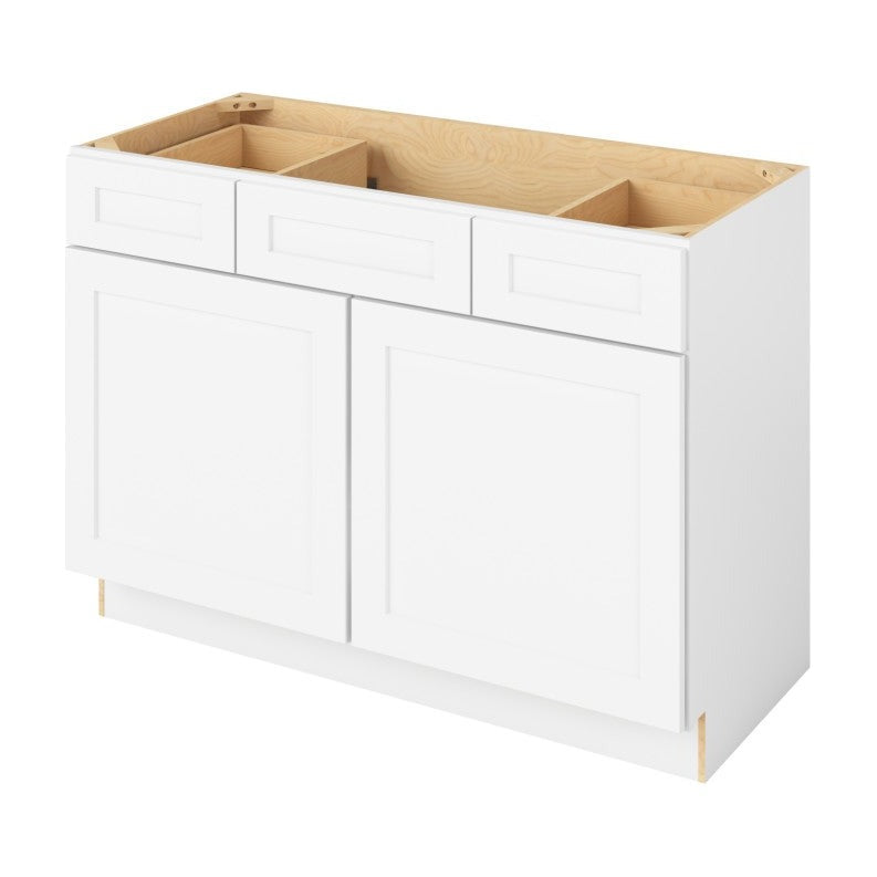 Catalina 48" Single Sink Base with Side Drawers Freestanding Bathroom Vanity, Polar White