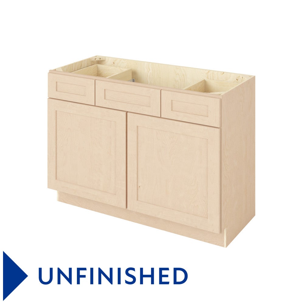 Catalina 48" Single Sink Base with Side Drawers Freestanding Bathroom Vanity, Unfinished