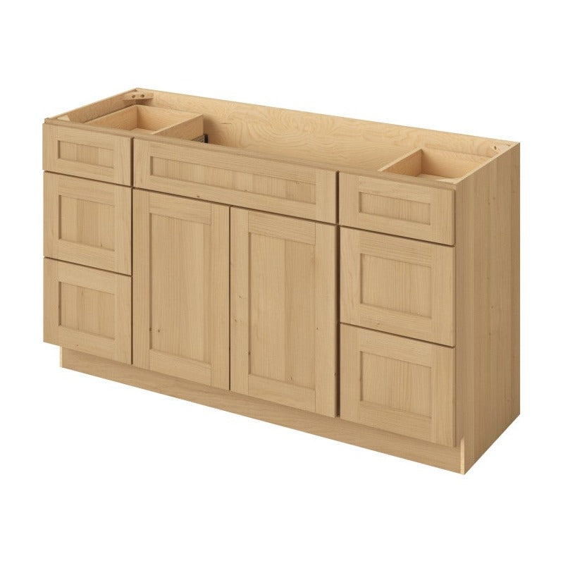 Catalina 60" Single Sink Freestanding Bathroom Vanity with Six Drawers, Sandstone