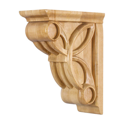 Celtic Weave Art Deco Wood Corbel, 3" x 6-3/8" x 8"