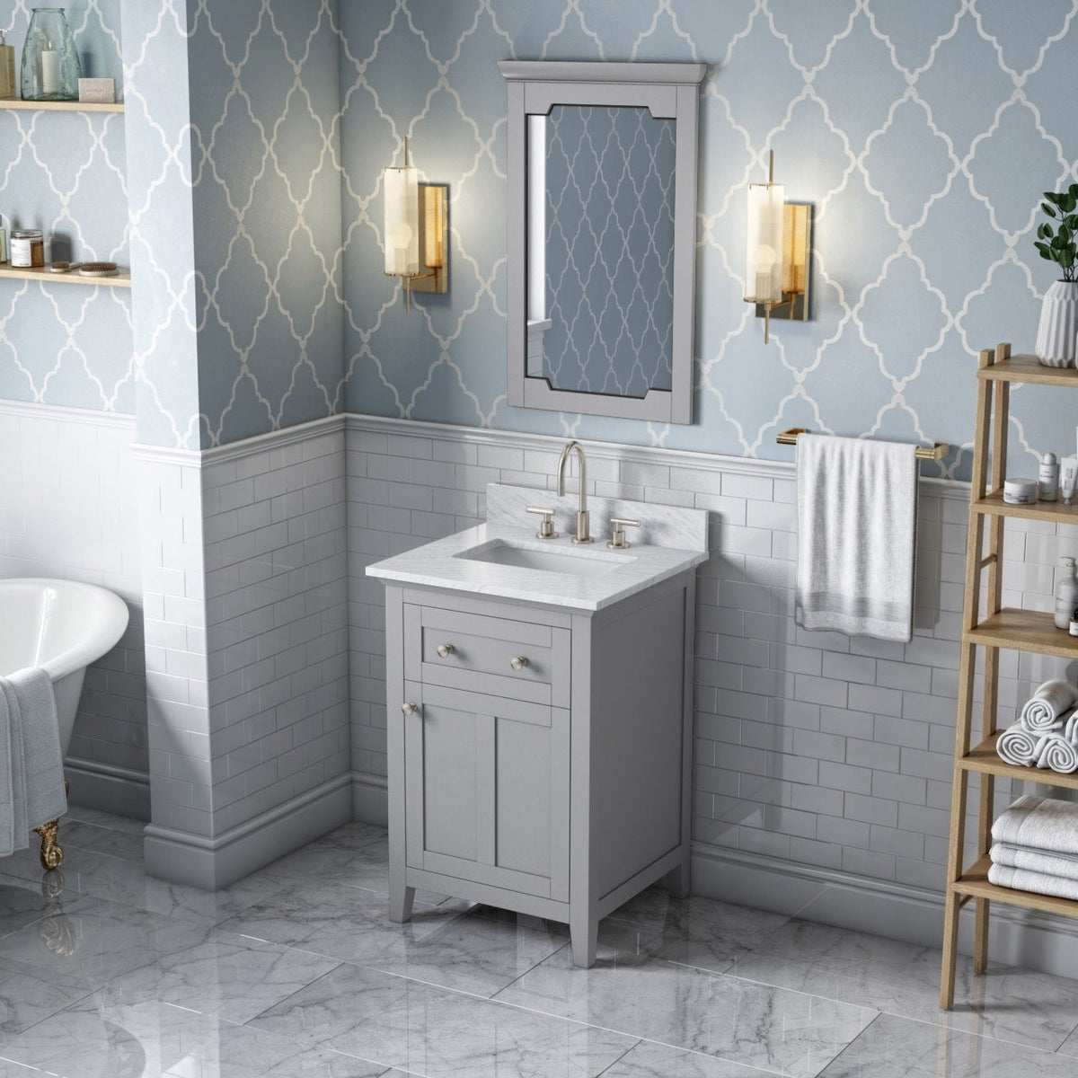 Chatham 24" Single Bowl Freestanding Bathroom Vanity, alternate view