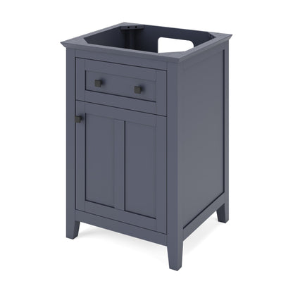 Chatham 24" Single Bowl Freestanding Bathroom Vanity, Blue Steel