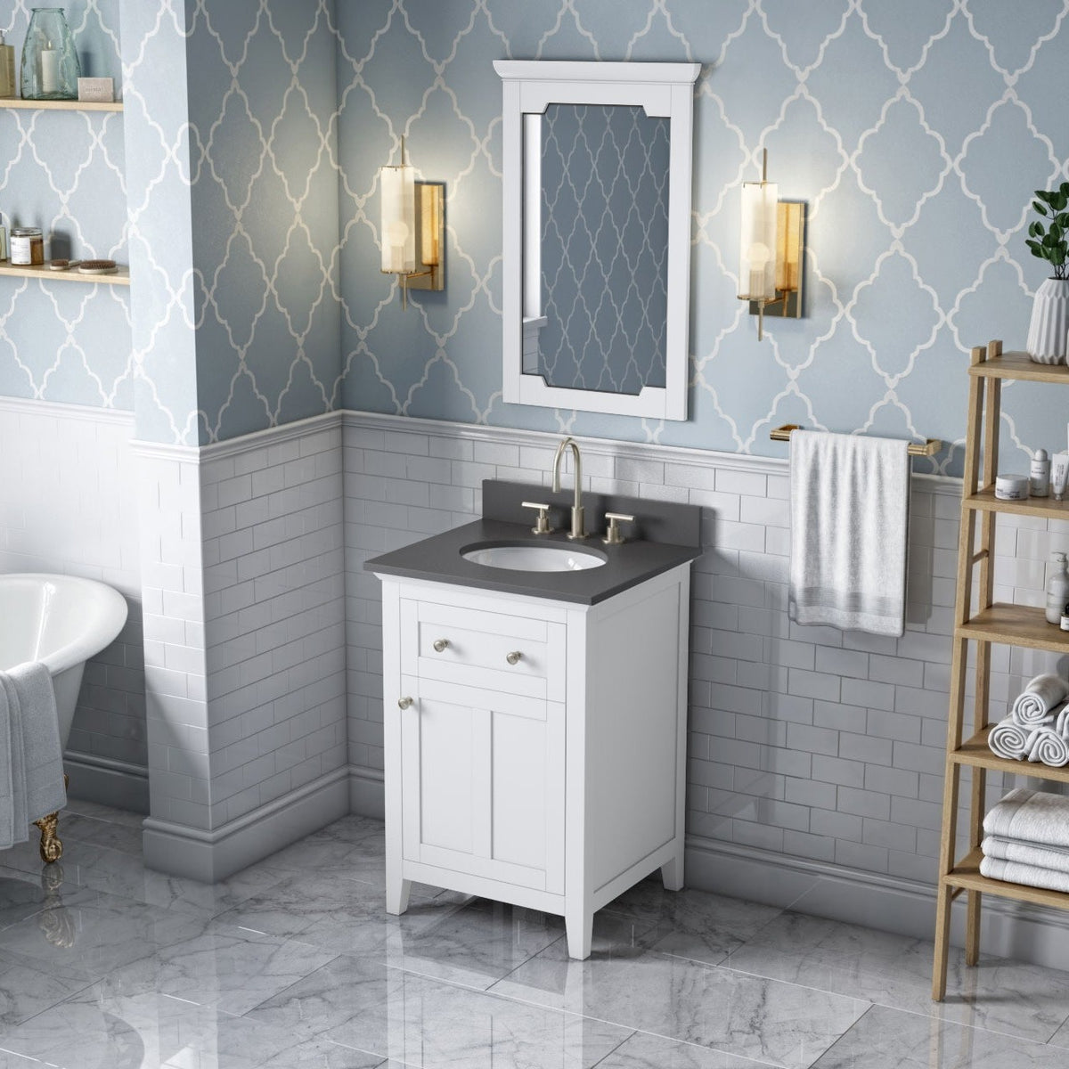 Chatham 24" Single Bowl Freestanding Bathroom Vanity, alternate view