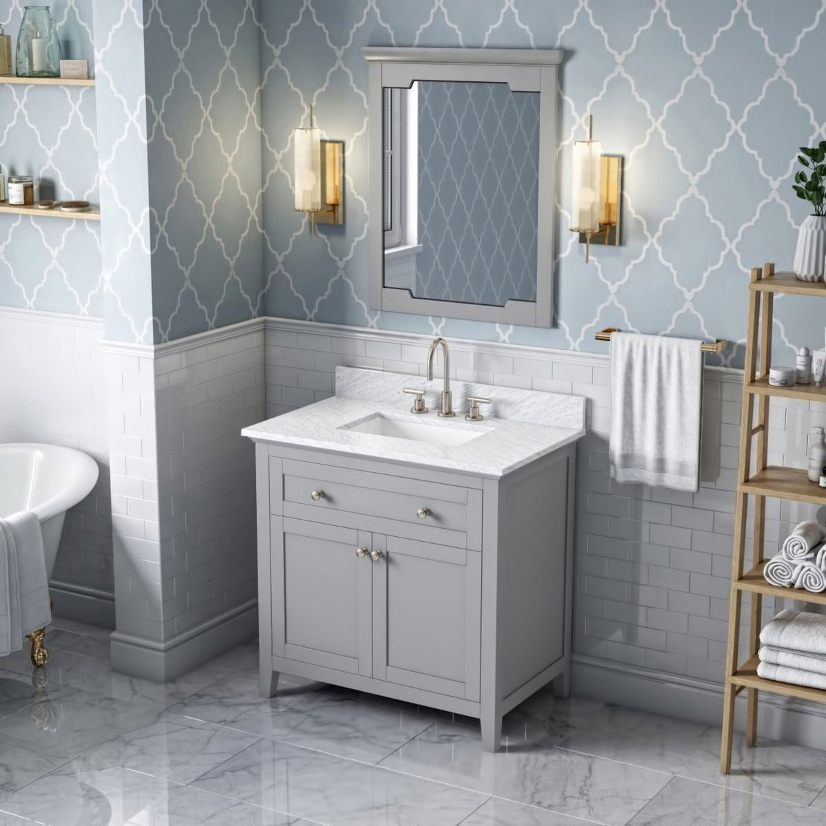Chatham 36" Single Bowl Freestanding Bathroom Vanity, alternate view