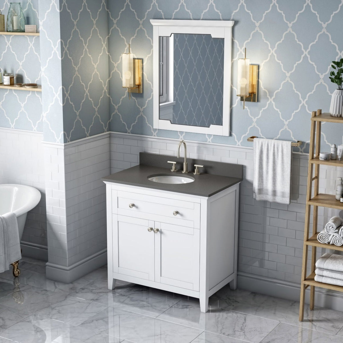 Chatham 36" Single Bowl Freestanding Bathroom Vanity, alternate view