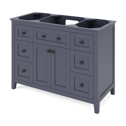 Chatham 48" Single Bowl Freestanding Bathroom Vanity, Blue Steel