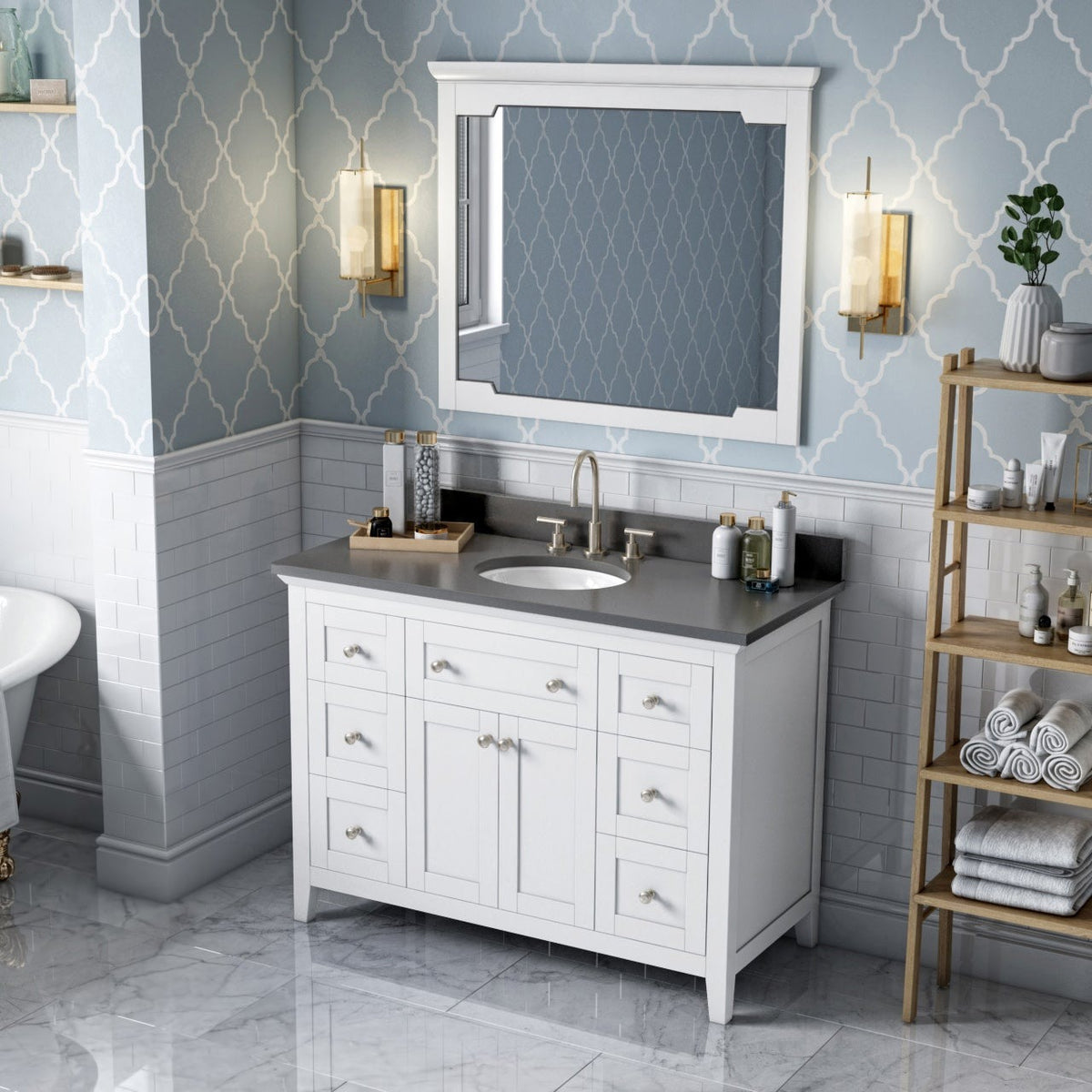 Chatham 48" Single Bowl Freestanding Bathroom Vanity, alternate view