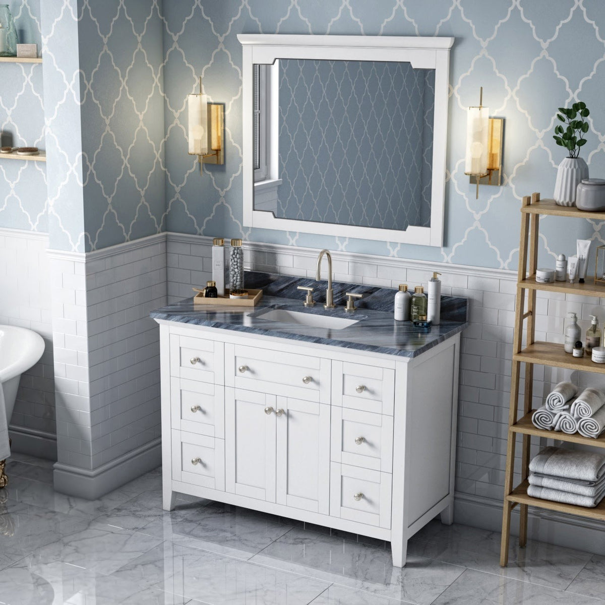 Chatham 48" Single Bowl Freestanding Bathroom Vanity, alternate view