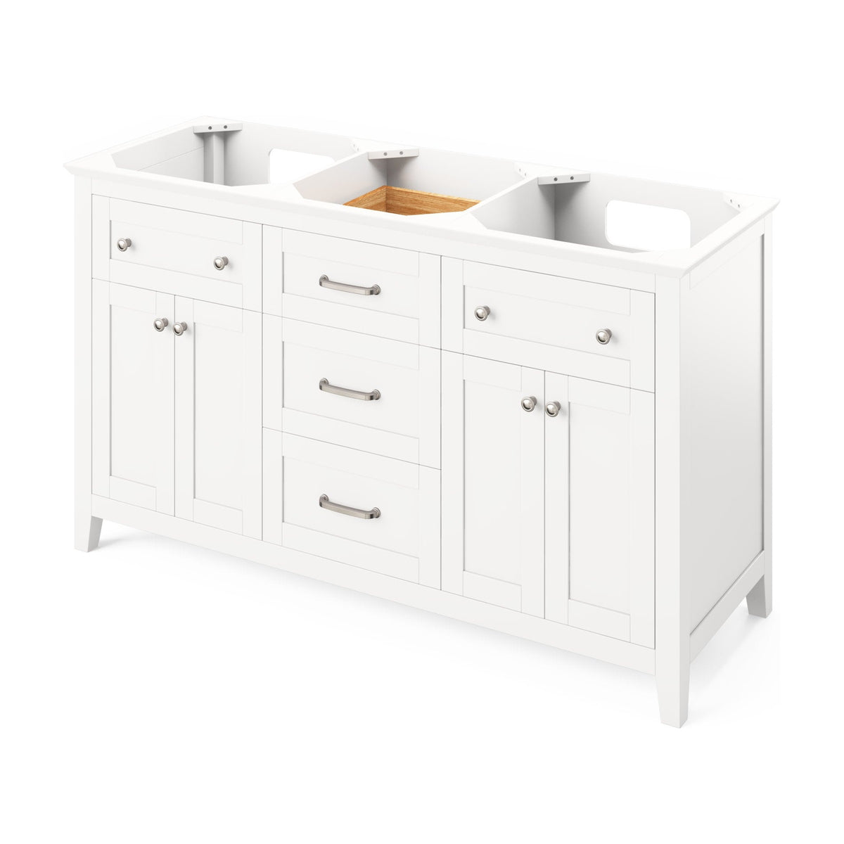 Chatham 60" Double Bowl Freestanding Bathroom Vanity, White
