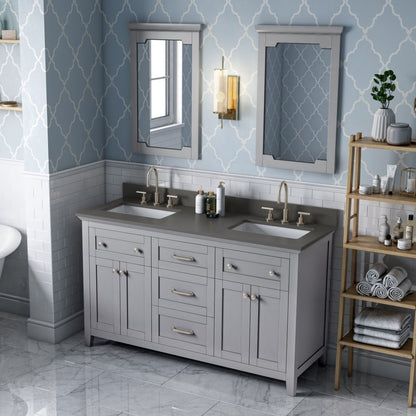 Chatham 60" Double Bowl Freestanding Bathroom Vanity, alternate view