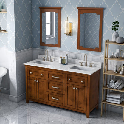 Chatham 60" Double Bowl Freestanding Bathroom Vanity, alternate view