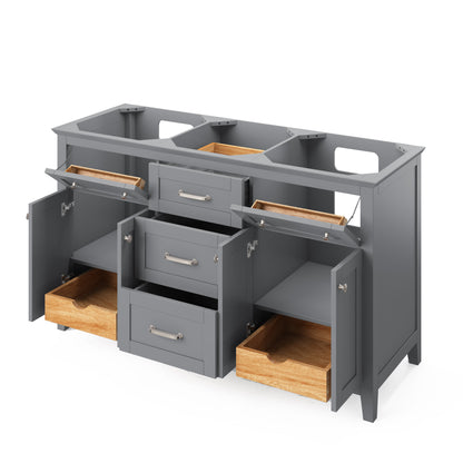 Chatham 60" Double Bowl Freestanding Bathroom Vanity, alternate view