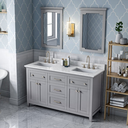 Chatham 60" Double Bowl Freestanding Bathroom Vanity, alternate view