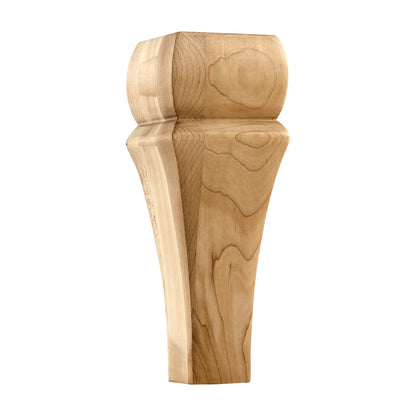 Contemporary Wood Bun Foot, 3" x 3" x 8"